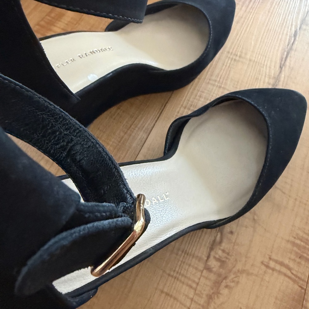 Loeffler Randall Jules Black Suede Ankle Strap Wedge Pumps - Women - Picture 5 of 10